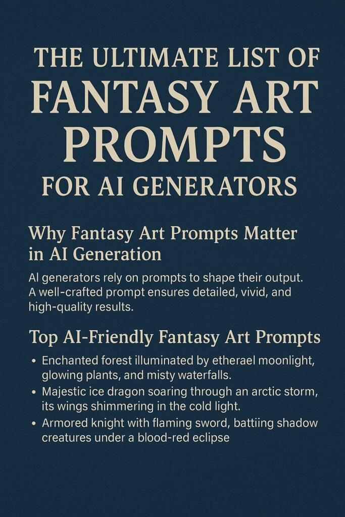 The Ultimate List of Fantasy Art Prompts for AI Generators - Robot Builders