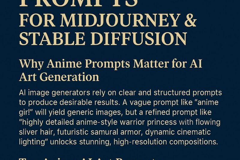 Best Anime-Style AI Image Prompts for MidJourney & Stable Diffusion