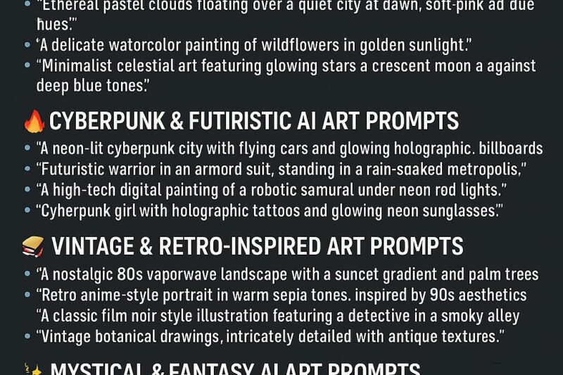 100+ Aesthetic AI Art Prompts for Instagram & Social Media
