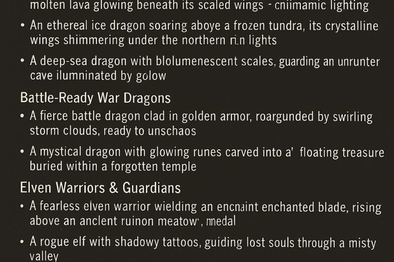 Fantasy Creature Prompts: Dragons, Elves & Mythical Beasts in AI Art