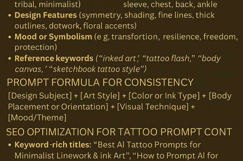 Prompting for AI-Generated Tattoo Designs & Body Art