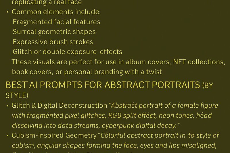 Best Prompts for AI-Generated Abstract Portraits: A Creative Guide for Artists & Designers
