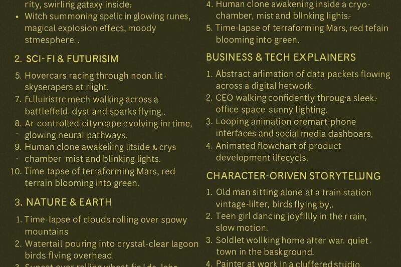 Top 50 Best AI Video Generation Prompts for Runway ML & Pika Labs