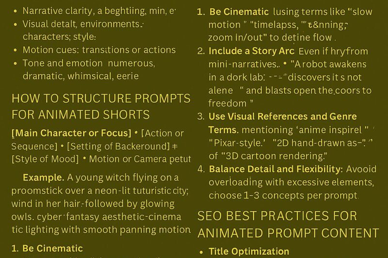 How to Write Effective Prompts for AI-Generated Animated Shorts: A Creative Guide