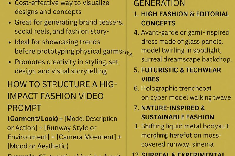 Best Prompts for AI-Generated Fashion & Runway Videos: A 2025 Creator’s Guide