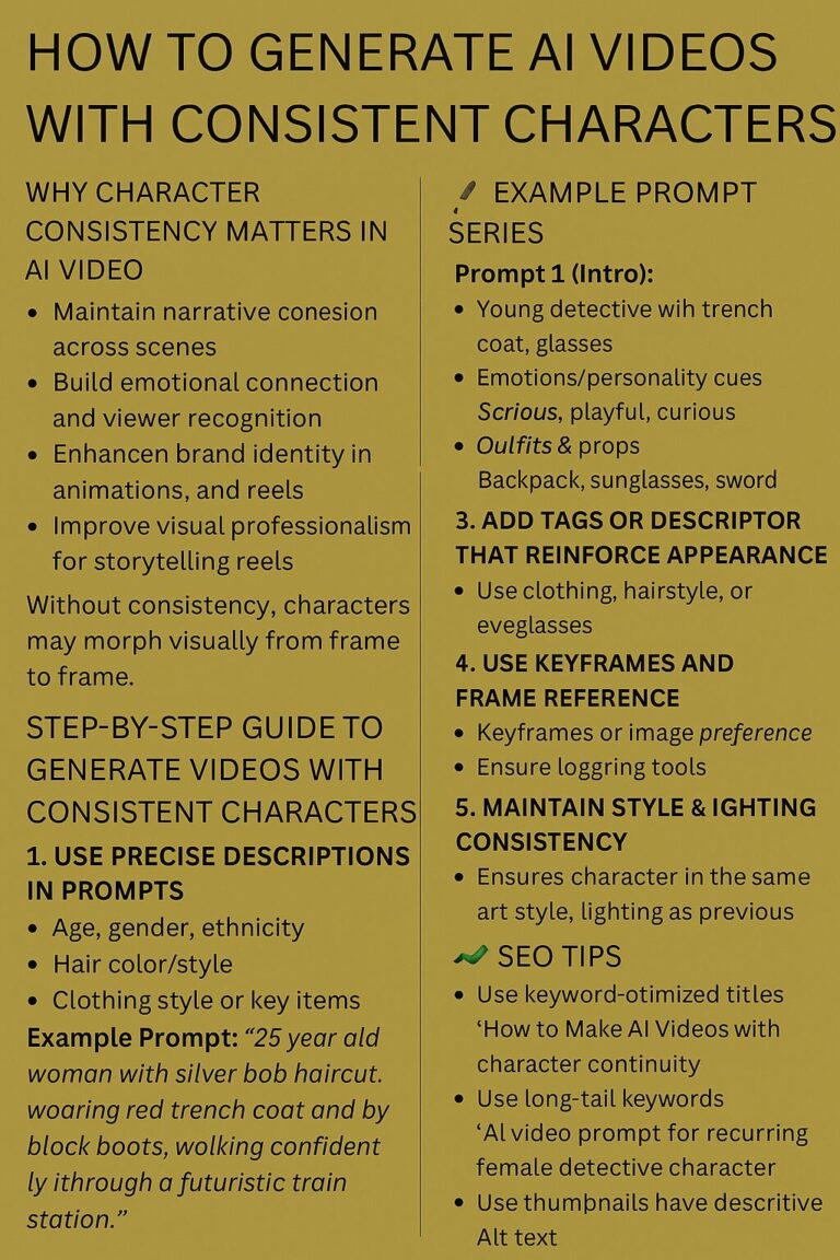 How to Generate AI Videos with Consistent Characters: A Complete Guide ...