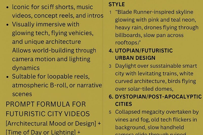 AI-Generated Futuristic Cityscapes: Best Video Prompts for 2025 and Beyond