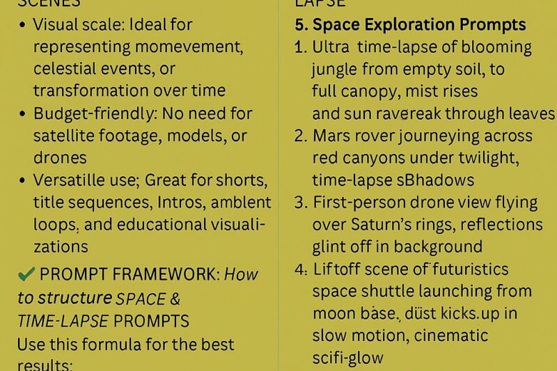 AI-Generated Time-Lapse & Space Exploration Videos: Best Prompts and Creation Guide for 2025