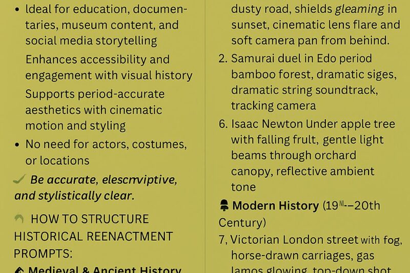Prompting for AI-Generated Historical Reenactments: A Complete Guide for Creators in 2025