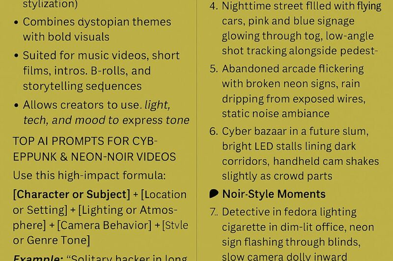 Best Prompts for AI-Generated Cyberpunk & Neon-Noir Videos: A Creative Guide for 2025