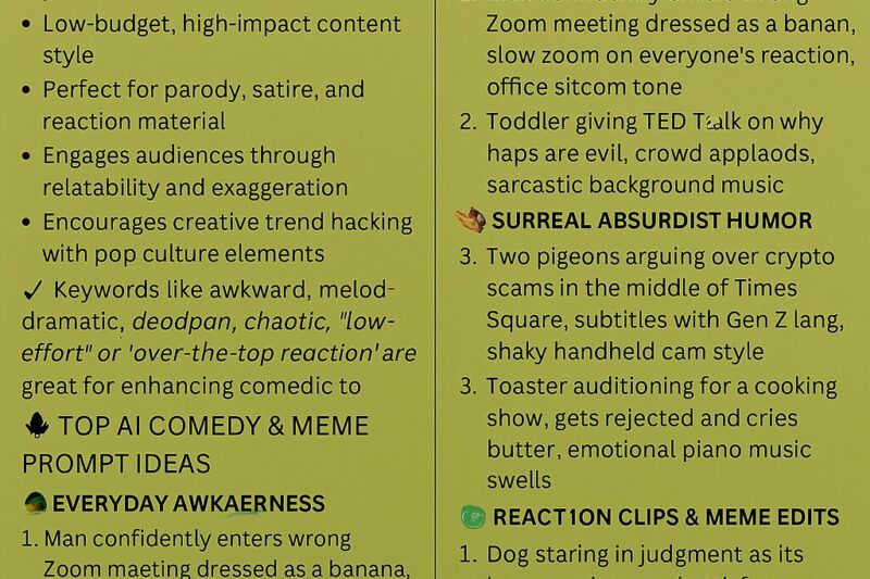 Best Prompts for AI-Generated Comedy & Meme Videos: A Viral Creator’s Guide for 2025