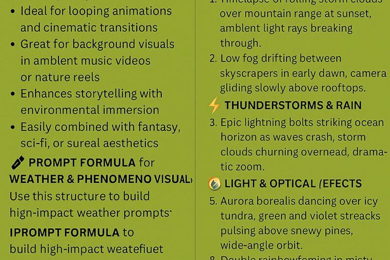 Best Prompts for AI-Generated Weather & Natural Phenomena Clips: The 2025 Creator’s Guide