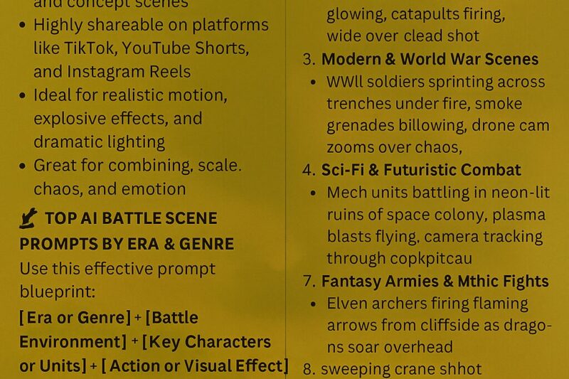 AI-Generated War & Battle Scene Prompts for Filmmakers: A 2025 Tactical Guide