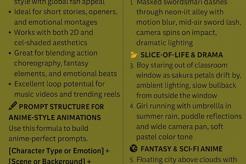 Prompting for AI-Generated Anime & Manga-Style Animations: A Creative Guide for 2025