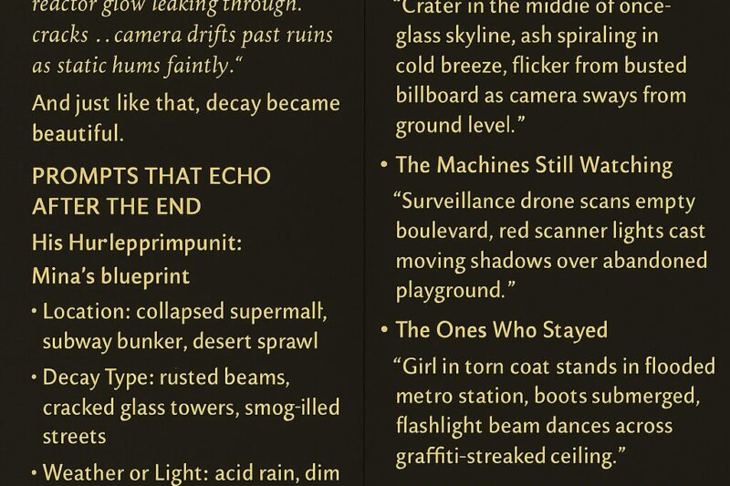 AI-Generated Post-Apocalyptic & Dystopian Video Prompts: 2025 Creator’s Guide