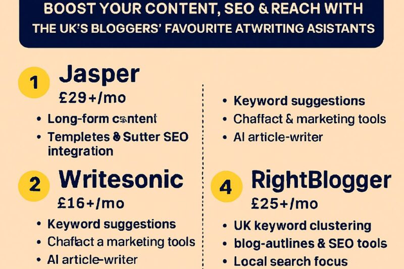 The Best AI Writing Tools for Bloggers in the UK (2025 Edition)